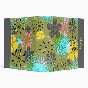 Retro Floral Personalized Avery Binder~ 2 inch Binder