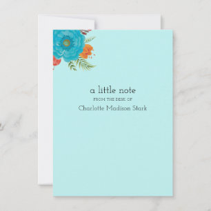 Retro Floral Personalized Note Cards Stationery