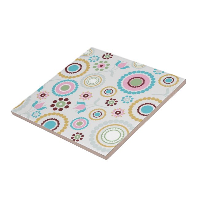 Retro Floral Print Tile (Side)