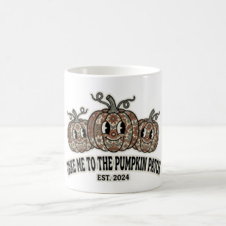 Retro Floral Pumpkin Patch Fall Coffee Mug