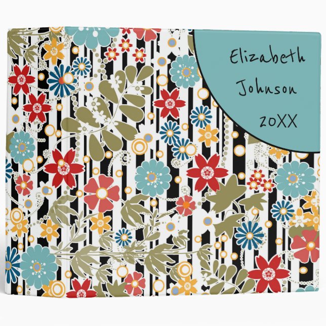 Retro, floral retro binder (Front/Spine)