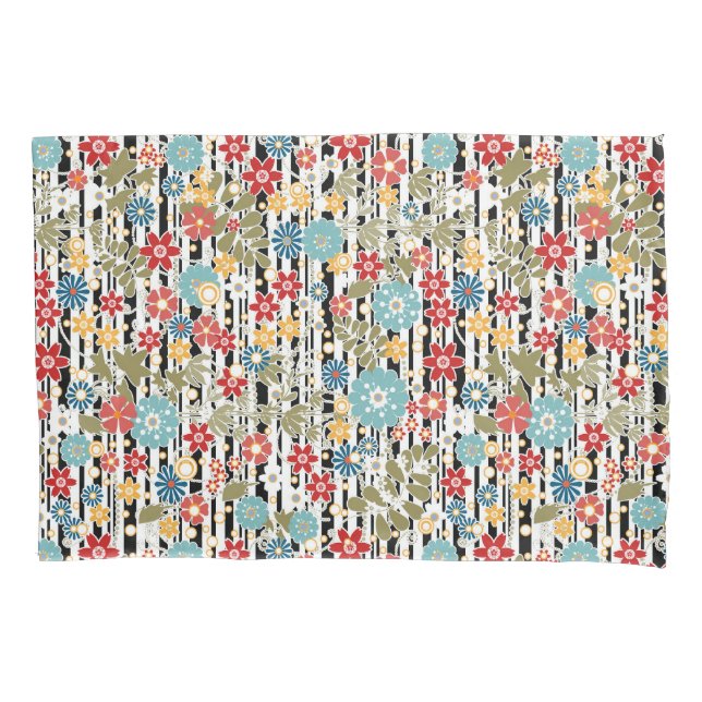 Retro, floral retro  pillowcase (Front)