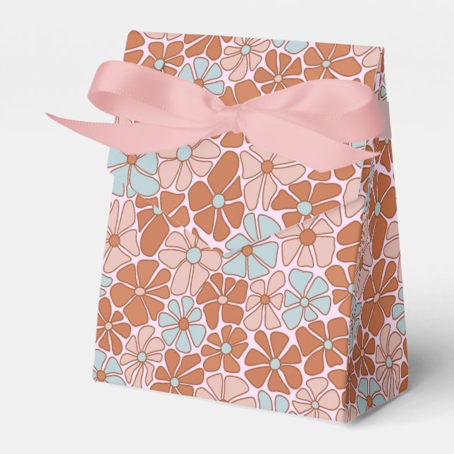 Retro Floral Seamless Pattern Favor Box (Front Side)