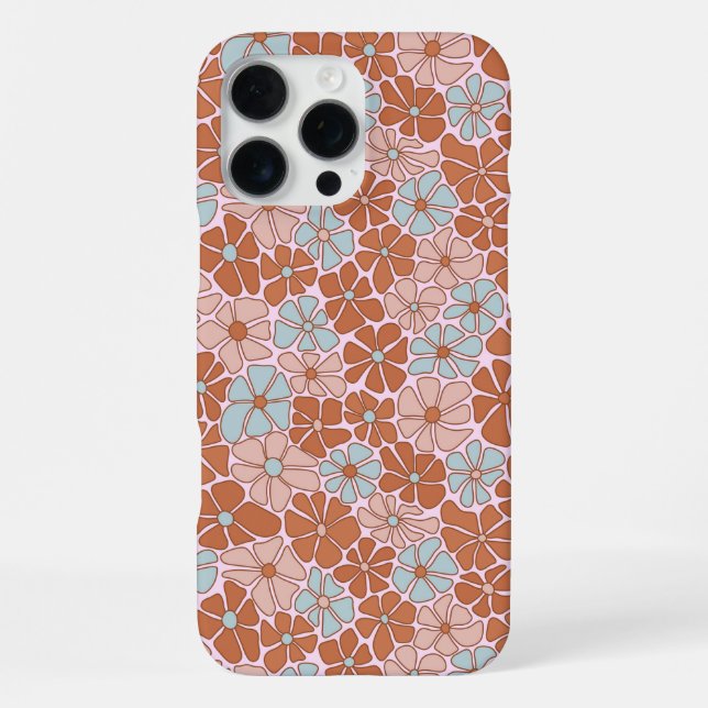 Retro Floral Seamless Pattern iPhone Case (Back)
