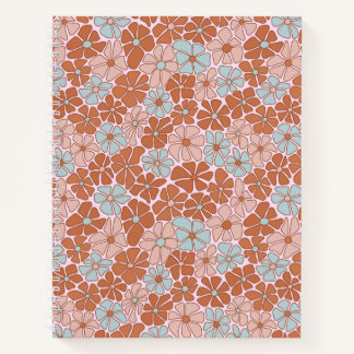 Retro Floral Seamless Pattern Notebook