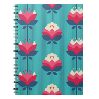 Retro floral seamless pattern. notebook