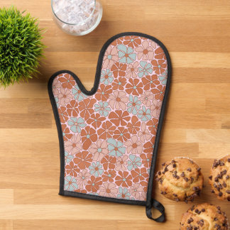 Retro Floral Seamless Pattern Oven Mitt