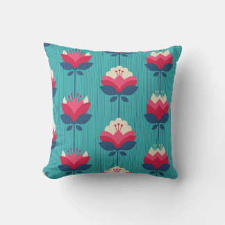 Retro floral seamless pattern. throw pillow