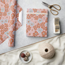 Retro Floral Seamless Pattern Wrapping Paper