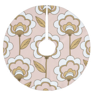 Retro floral: seamless vintage pattern. brushed polyester tree skirt
