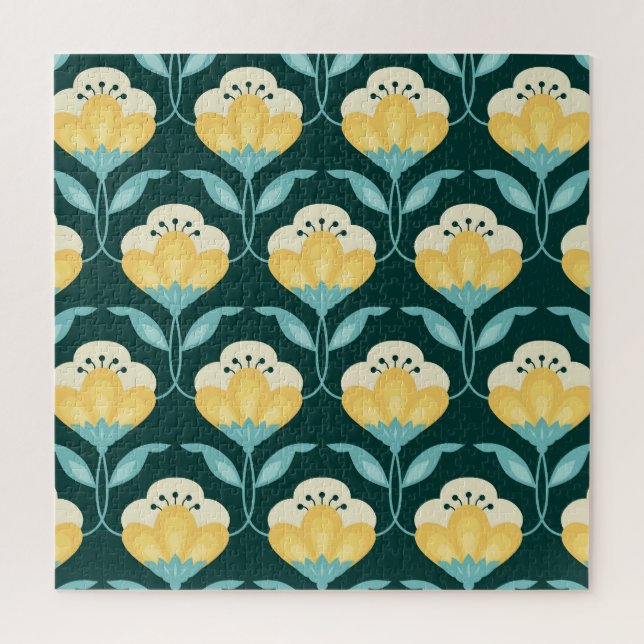 Retro Floral Seamless Vintage Pattern Jigsaw Puzzle (Vertical)