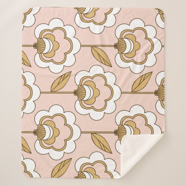 Retro floral: seamless vintage pattern. sherpa blanket (Front)
