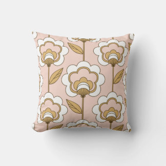Retro floral: seamless vintage pattern. throw pillow