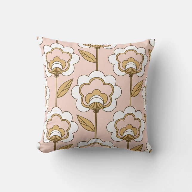 Retro floral: seamless vintage pattern. throw pillow (Front)
