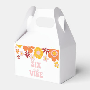 Retro Floral Six is a Vibe Groovy 6th birthday Favor Box