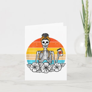 Retro Floral Skeleton Nurse Halloween Scrub Top Fa Card