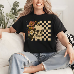 Retro Floral Skeleton Shirt   Spooky Season Shirt