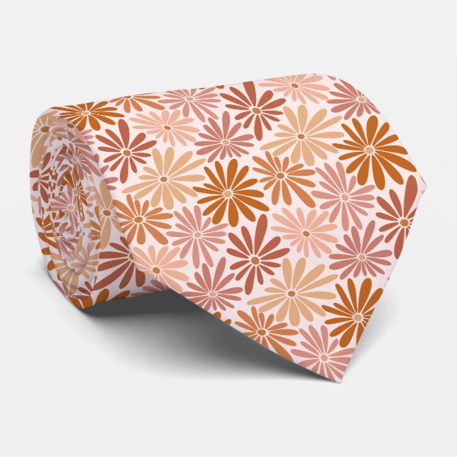 Retro Floral Spring Garden Neck Tie (Rolled)