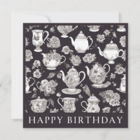 Retro Floral Teapot Birthday