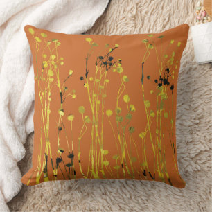 Retro Floral Throw Pillow
