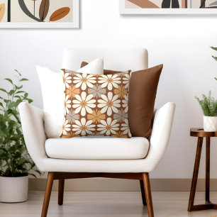 Retro Floral Throw Pillow