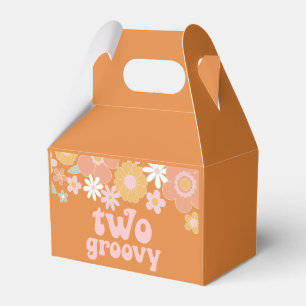 Retro Floral two groovy 2nd birthday Favour Box