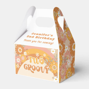 Retro floral two groovy birthday Favour Box