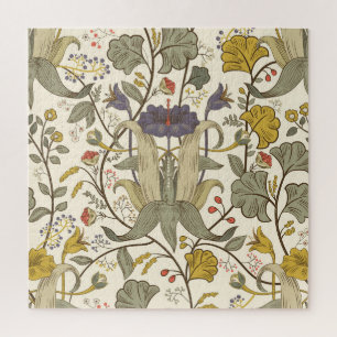 Retro floral vertical seamless design. jigsaw puzzle