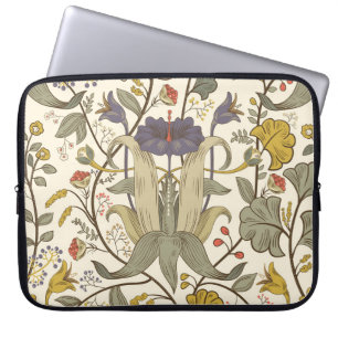 Retro floral vertical seamless design. laptop sleeve