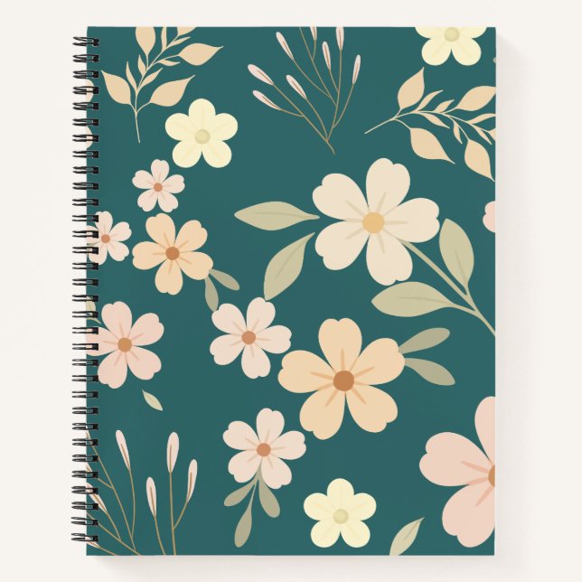 Retro Floral Vibe Notebook (Front)