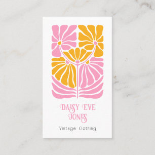 Retro Floral Vintage Fashion Boutique Seller Business Card