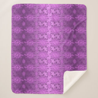 Retro Floral Violet Design   Sherpa Blanket