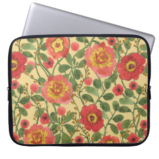 Retro Floral Watercolor: Timeless Elegance Laptop Sleeve