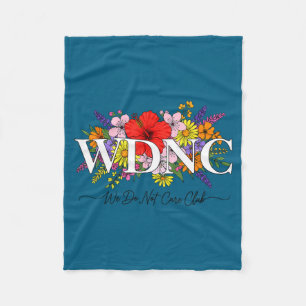 Retro floral we do not care club wdnc menopause fu fleece blanket