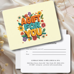 Retro Floral Yellow Gift Certificate