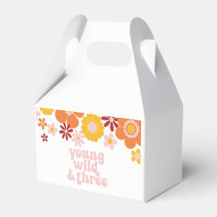 Retro Floral young wild three birthday Favour Box