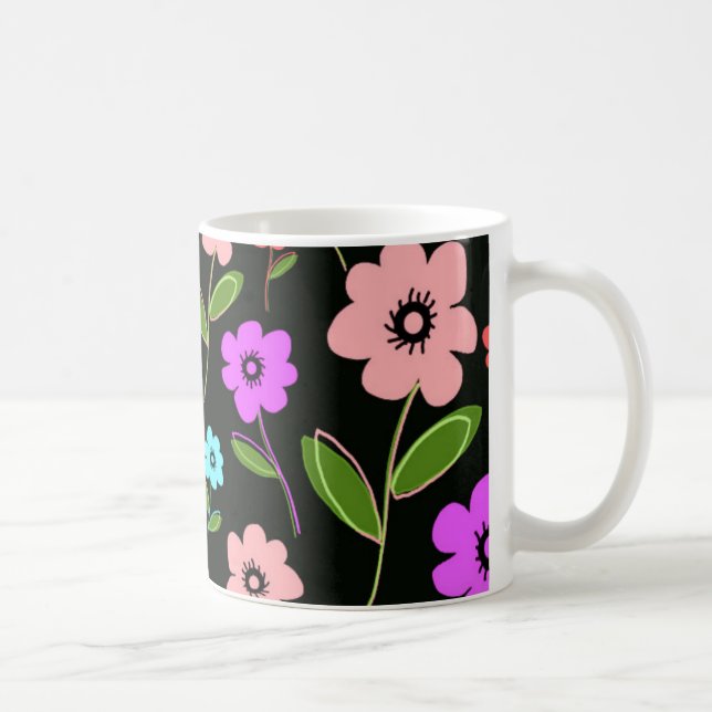 Retro Florals Coffee Mug (Right)