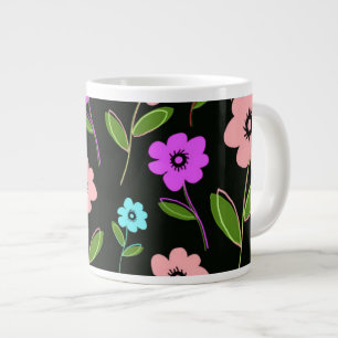 Retro Florals Large Coffee Mug