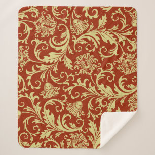 Retro florals: vintage pattern background. sherpa blanket
