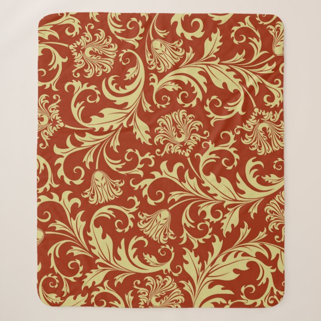 Retro florals: vintage pattern background. sherpa blanket (Front)