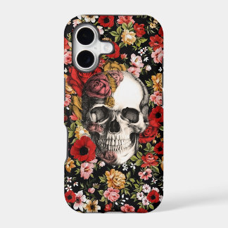Retro florals with skull pattern