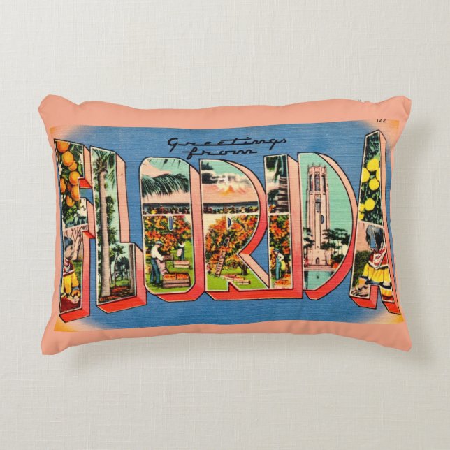 Retro Florida  Accent Pillow (Front)