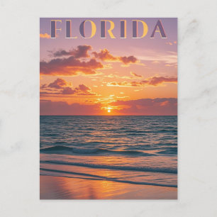 Retro Florida Beach Sunset: Coastal Dreams & Vinta Postcard