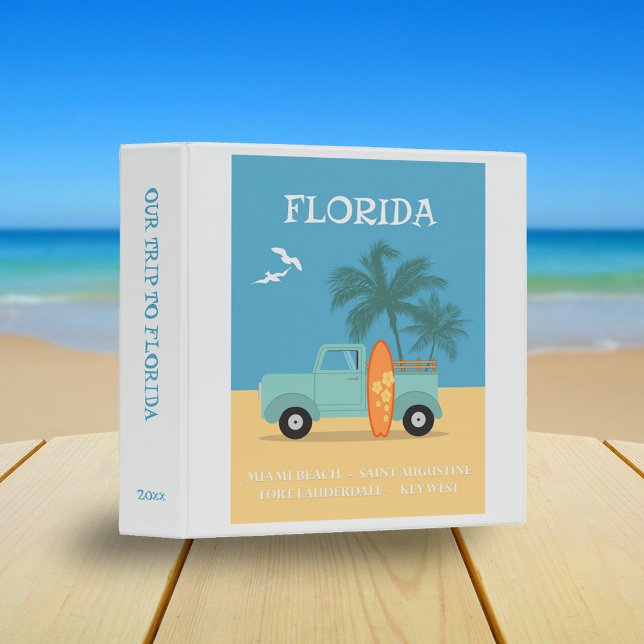 Retro Florida Beach Travel Poster Scrapbook Binder (Creator Uploaded)