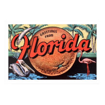 Retro Florida Orange Poster Print