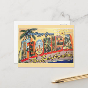 Retro Florida State. Postcard
