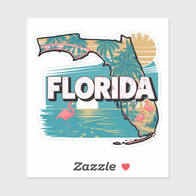 Retro Florida State Sticker (Sheet)