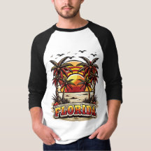 Retro Florida Sunset with Palm Trees