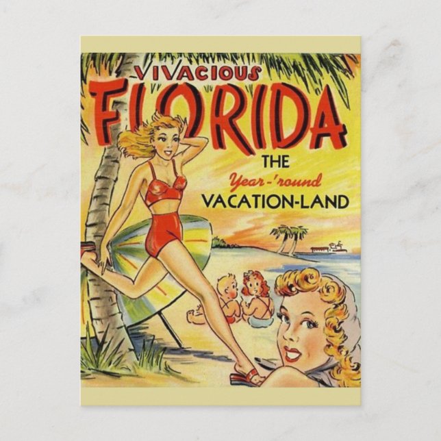 Retro Florida Vacation Postcard (Front)