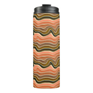 Retro Flow Wavy Lines Thermal Tumbler